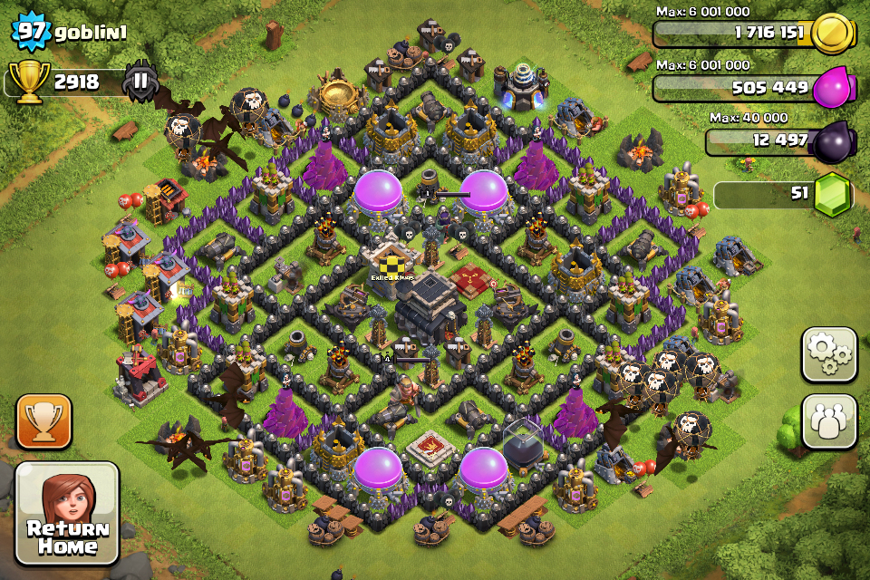 Top 10 Clash Of Clans Town Hall Level 7 Defense Base Design Pictures ...