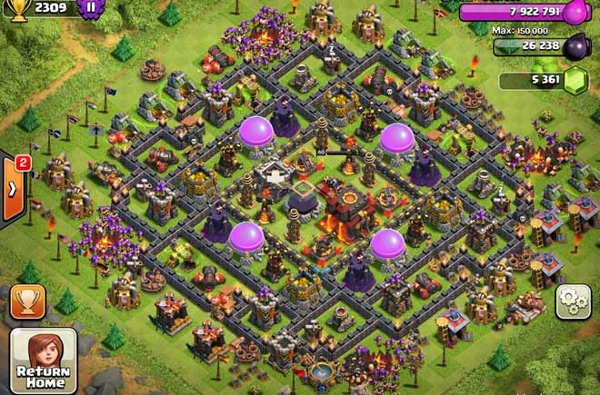 Clash of Clans Town Hall Level 10 Defense Base Design 