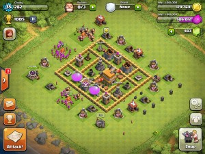 Clash of clans Town Hall 6 Trophy Base - 10