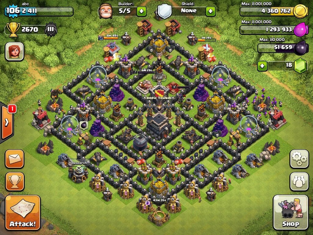 Best Clash Of Clans Town Hall Level 9 Defense Base Design 8.