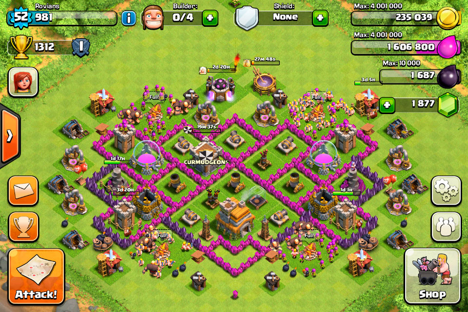 Clash Of Clans Town Hall Level 7 Defence Base Design 5.