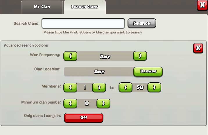 Advanced-Clan-Search-Clash of Clans