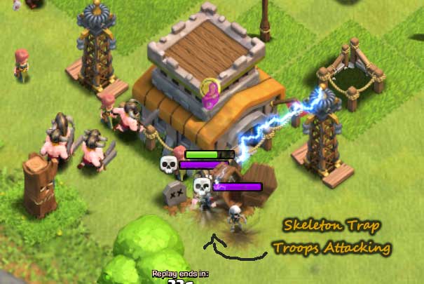 skeleton trap troops-out clash of clans