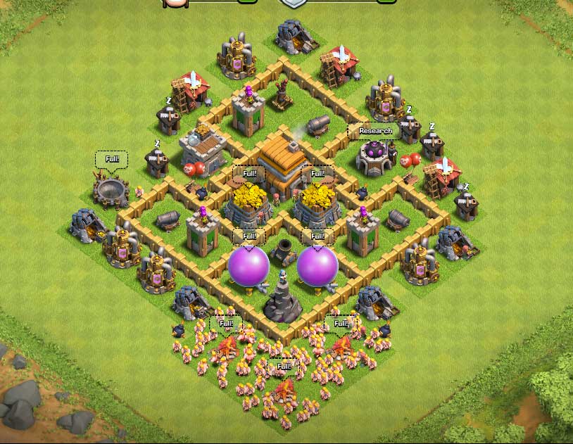 Clash Of Clans Town Hall Level 5 Defense - TH5 War Base 9 - Thats My Top 10